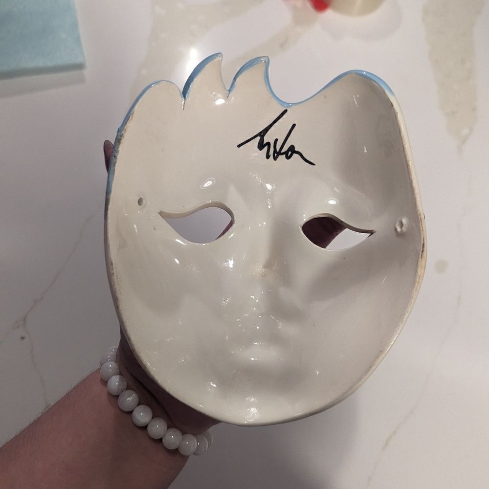 Handmade Ceramic Mask Signed by Local Artist - Picture 8 of 9